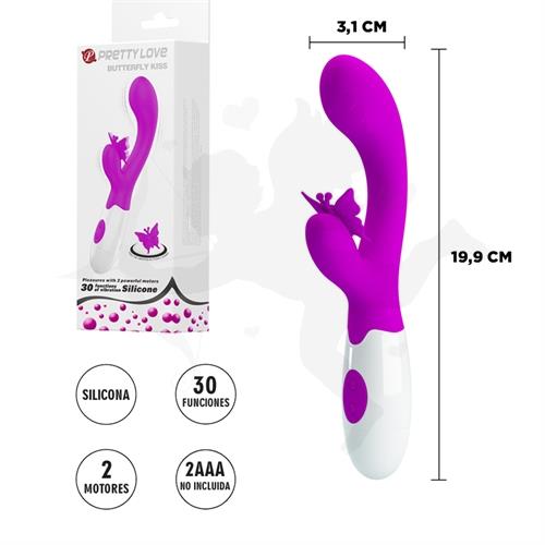 Vibrador con estimulador de clitoris con varias velocidades